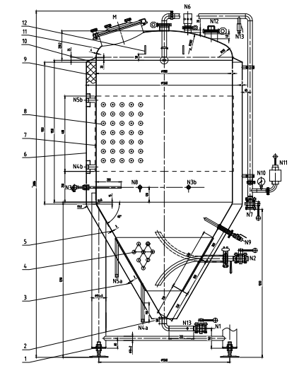 Brewery Beer Fermenter Tanks structure