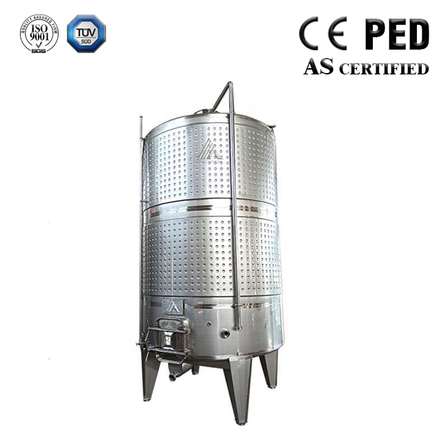 Pump-over Wine Fermentation Containers with Fltering Grid
