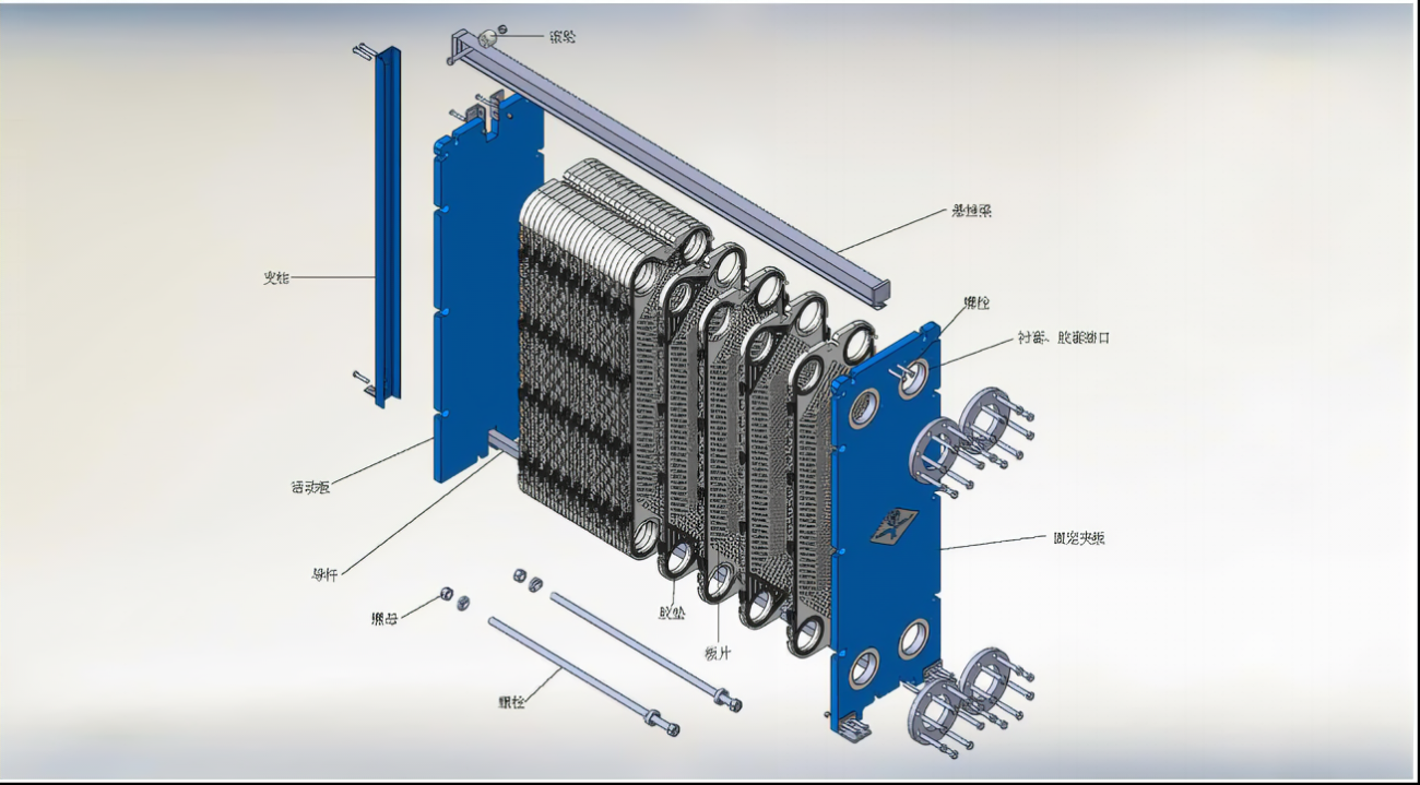 structure of plate and gasket heat exchanger