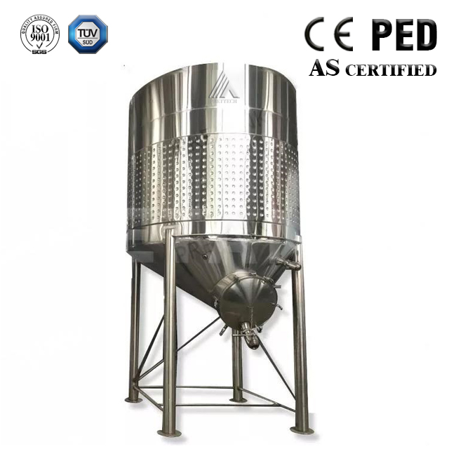 oil brushed open top stainless steel fermenter