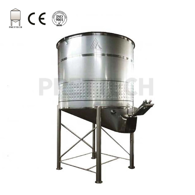 Open Top Fermentation Vessel with Large Off-cone Bottom & Supporting Legs